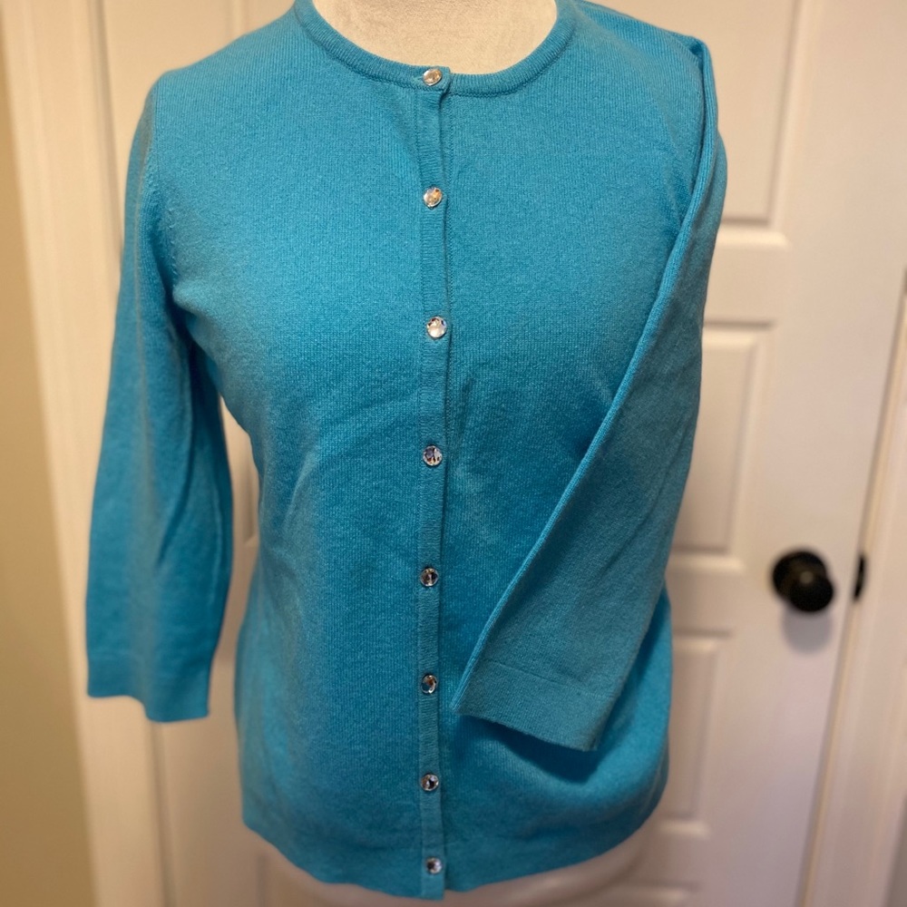 Ann Taylor Turquoise Cashmere Cardigan